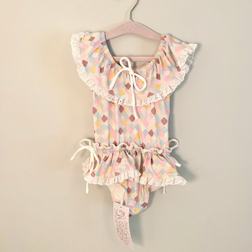 WDW Wildling Ruffle One Piece Scallop Tiles Swim